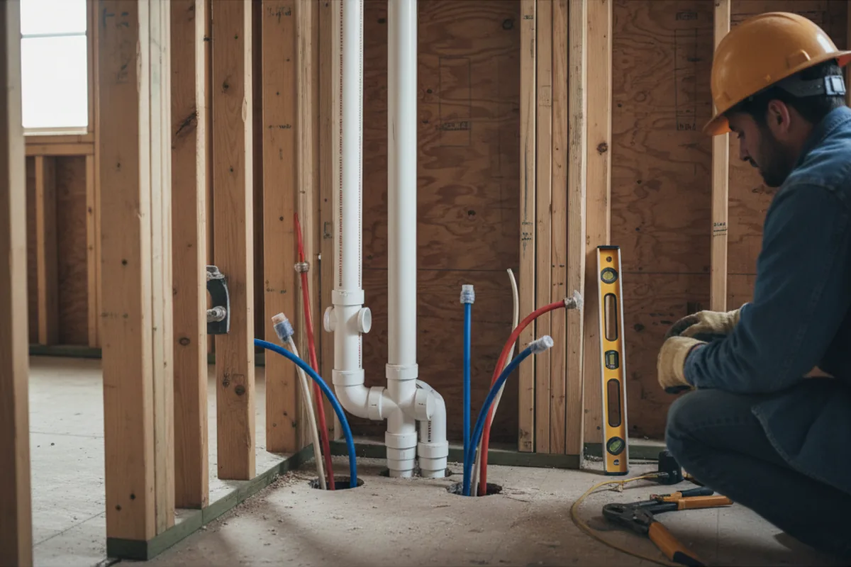Drain and supply rough-in during Garbage Disposal Repair in Peterboro